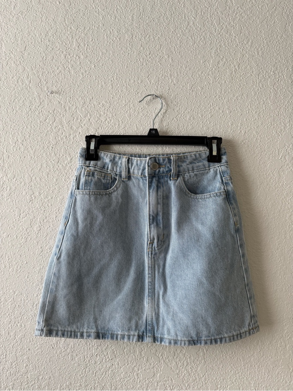 SHEIN Light Blue Denim Mini Skirt